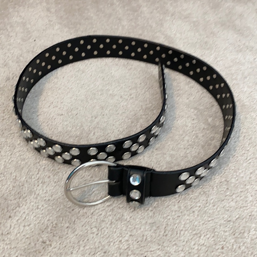 L Chrystal studded belt